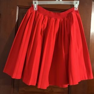 Vintage Red Pleated Skirt
